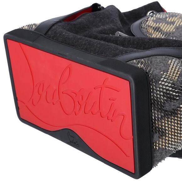 Christian Louboutin Explorer Funk Backpack Gray Black Red Wool Studded main image 7